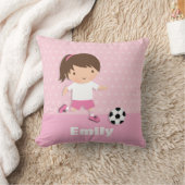 かわいいサッカーサッカーガールピンク装飾用クッション クッション (ブランケット)