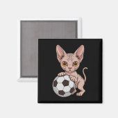 かわいいサッカースフィンクス ネコ好き女子 バル マグネット (正面/裏面)