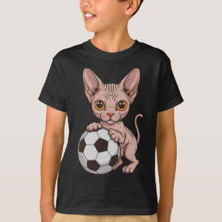 かわいいサッカースフィンクス ネコ好き女子 Tシャツ