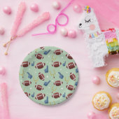 かわいいサッカースポーツパターン ペーパープレート (パーティー)