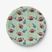 かわいいサッカースポーツパターン ペーパープレート (正面)