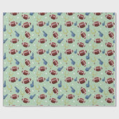 かわいいサッカースポーツパターン ラッピングペーパー (フラット)
