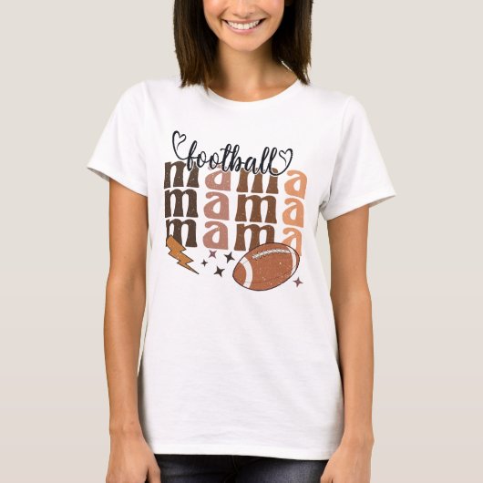かわいいサッカースポーツママ Tシャツ (正面)