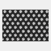 かわいいサッカースポーツ愛好家のタイル模様 ラッピングペーパーシート (正面3)