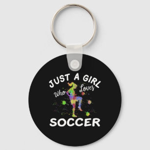 かわいいサッカーチームの女の子用シャツ ただサッカーが好きな女の子用 キーホルダー