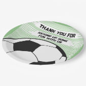 かわいいサッカーテーマサンキューバースデーパーティー ペーパープレート (アングル)