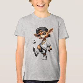 かわいいサッカーデザインのキリン 子供服 トライブレンドＴシャツ