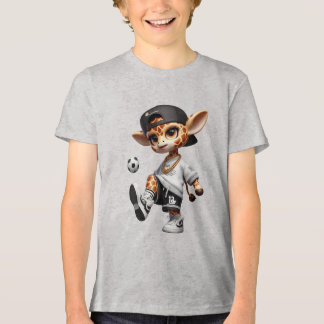 かわいいサッカーデザインのキリン 子供服 トライブレンドＴシャツ