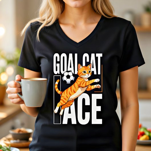 かわいいサッカーネコのギフト Tシャツ