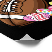 かわいいサッカーバニー耳イースターエッグキッズガール ポスター (角)