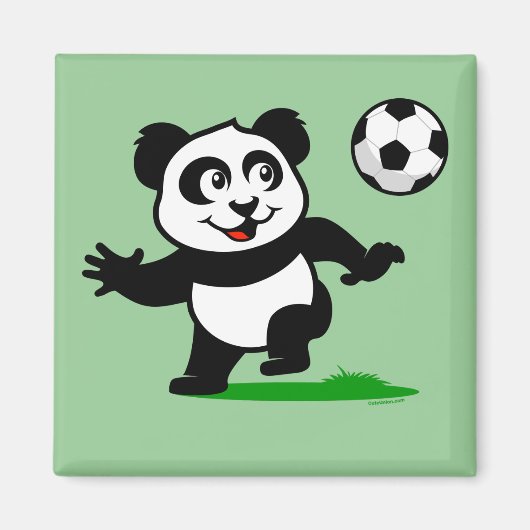 かわいいサッカーパンダ マグネット (正面)