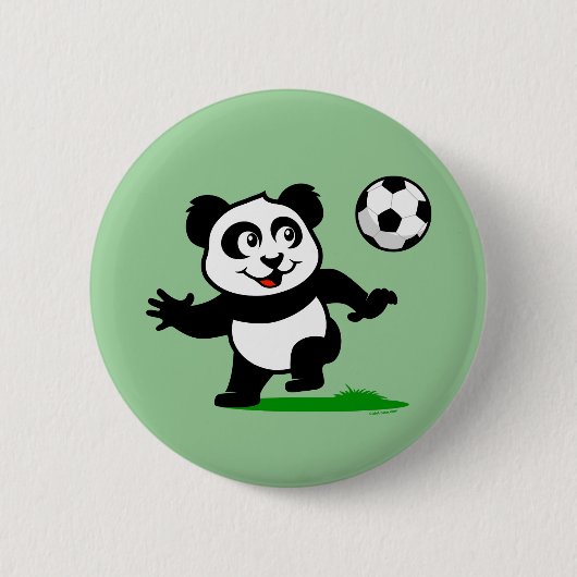 かわいいサッカーパンダ 缶バッジ (正面)
