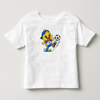 かわいいサッカーヒヨコサッカー漫画幼児 トドラーTシャツ