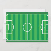かわいいサッカーフィールド＆リボンの写真 1歳の誕生日 招待状 (裏面)