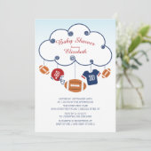 かわいいサッカーベビーシャワー招待状 招待状 (スタンド正面)