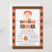 かわいいサッカーボーイズ赤ちゃんシャワー招待状 招待状 (正面)