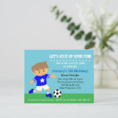 かわいいサッカーボーイ、サッカーの誕生日パーティー 招待状 (スタンド正面)