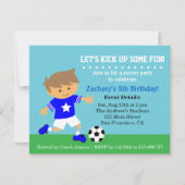 かわいいサッカーボーイ,サッカーをテーマにした誕生パーティー 招待状 (正面)