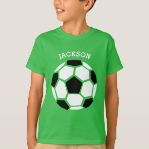 かわいいサッカーボールのパーソナライズな子供のスポーツ Tシャツ