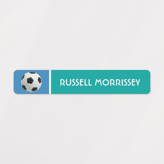 かわいいサッカーボールの子供の名前カラフル ラベル (デザイン1)