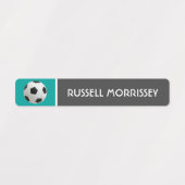 かわいいサッカーボールの子供の名前カラフル ラベル (デザイン2)