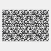 かわいいサッカーボールスポーツパターンラッピング ラッピングペーパーシート (正面)