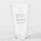 かわいいサッカーボールスポーツ誕生日プリント名前をカスタムする タンブラーグラス (裏面)