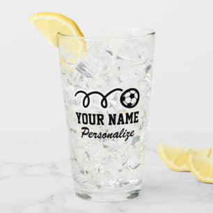 かわいいサッカーボールスポーツ誕生日プリント名前をカスタムする タンブラーグラス