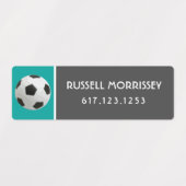 かわいいサッカーボール子の名前番カラフル号 ラベル (デザイン2)