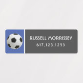かわいいサッカーボール子の名前番カラフル号 ラベル (デザイン1)