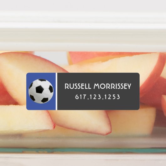 かわいいサッカーボール子の名前番カラフル号 ラベル (貼付)