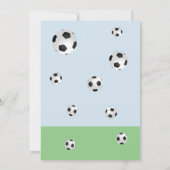 かわいいサッカーボール子供の誕生日写真 サンキューカード (裏面)