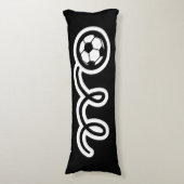 かわいいサッカーボール漫画名前をカスタムするキッズベッド ボディピロー (正面縦)