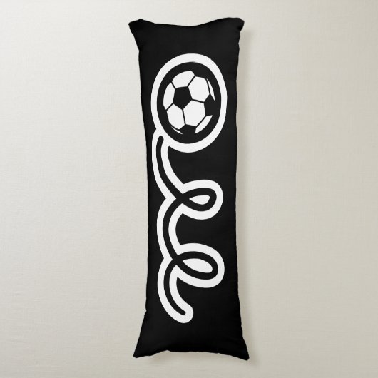 かわいいサッカーボール漫画名前をカスタムするキッズベッド ボディピロー (正面縦)