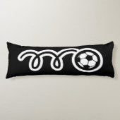 かわいいサッカーボール漫画名前をカスタムするキッズベッド ボディピロー (正面)