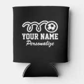 かわいいサッカーボール漫画名前をカスタムする誕生日ギフト 缶クーラー (正面)