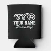 かわいいサッカーボール漫画名前をカスタムする誕生日ギフト 缶クーラー (裏面)
