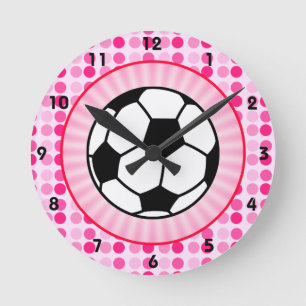 かわいいサッカーボール ラウンド壁時計