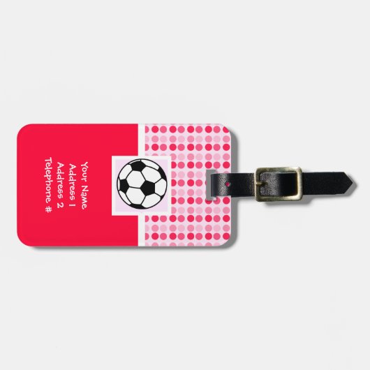 かわいいサッカーボール ラゲッジタグ (正面横)