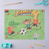 かわいいサッカーモチーフの動物たち 薄葉紙 (クラフト)