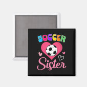 かわいいサッカー姉妹ハート マグネット (正面/裏面)
