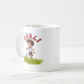 かわいいサッカー少年のかわいいスポーツデザイン コーヒーマグカップ (正面左)