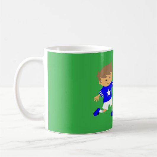 かわいいサッカー少年 コーヒーマグカップ (左)