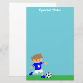 かわいいサッカー少年 便箋 (正面/裏面)