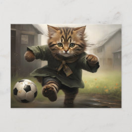 かわいいサッカー猫 ポストカード