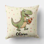 かわいいサッカー選手の恐竜パーソナライズされた クッション (裏面)
