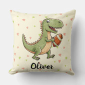 かわいいサッカー選手の恐竜パーソナライズされた クッション (正面)