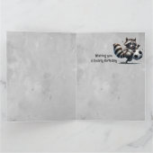 かわいいサッカー選手ラクーン孫誕生日 カード (内部)