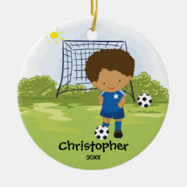 かわいいサッカー選手 スポーツ クリスマス オブジェ セラミックオーナメント