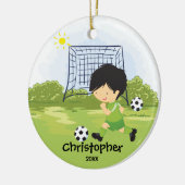 かわいいサッカー選手 スポーツ クリスマス オーナメント (左)